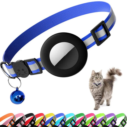 EVERBETTERUS Cat Collar Reflective Kitten Collar with Bell, Breakaway Airtag Cat Collar for Boys Girls Cats, GPS Tracker for Cats 0.4’’ Width Adjustable Safe Kitty Collar