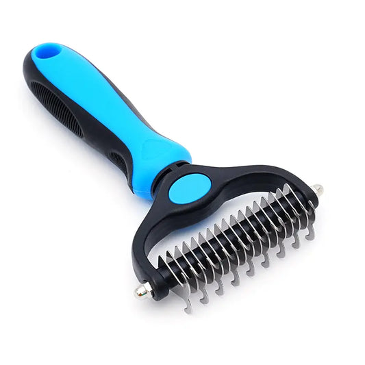 Double-Sided Pet Grooming Brush for Dogs and Cats - Versatile Shedding Tool for Effective Hair Removal and Regular Care
