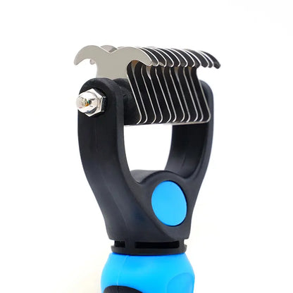 Double-Sided Pet Grooming Brush for Dogs and Cats - Versatile Shedding Tool for Effective Hair Removal and Regular Care