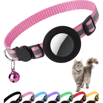 EVERBETTERUS Cat Collar Reflective Kitten Collar with Bell, Breakaway Airtag Cat Collar for Boys Girls Cats, GPS Tracker for Cats 0.4’’ Width Adjustable Safe Kitty Collar