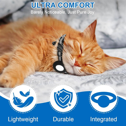 EVERBETTERUS Cat Collar Reflective Kitten Collar with Bell, Breakaway Airtag Cat Collar for Boys Girls Cats, GPS Tracker for Cats 0.4’’ Width Adjustable Safe Kitty Collar