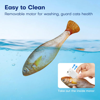 Potaroma Interactive Cat Toys - Realistic Tap-Activated Moving Fish with Catnip, Bite-Sized Kicker for Cats, Available in Sardine, Saury, and Yellow Croaker