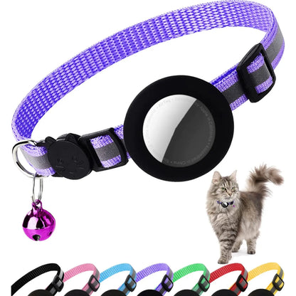 EVERBETTERUS Cat Collar Reflective Kitten Collar with Bell, Breakaway Airtag Cat Collar for Boys Girls Cats, GPS Tracker for Cats 0.4’’ Width Adjustable Safe Kitty Collar
