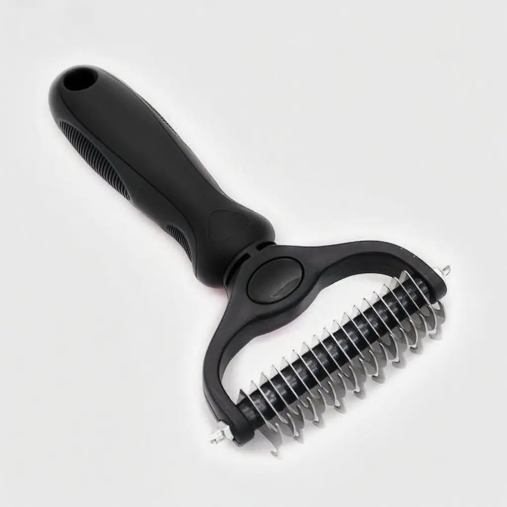 Double-Sided Pet Grooming Brush for Dogs and Cats - Versatile Shedding Tool for Effective Hair Removal and Regular Care